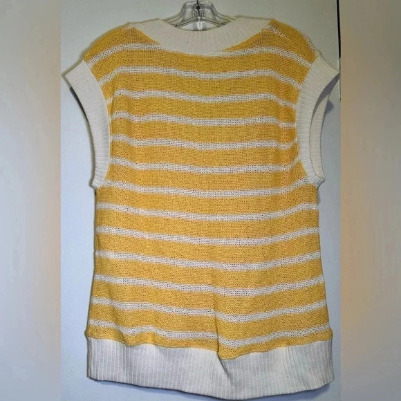 Zara sleeveless vneck yellow striped sweater NWOT size S - Picture 5 of 8